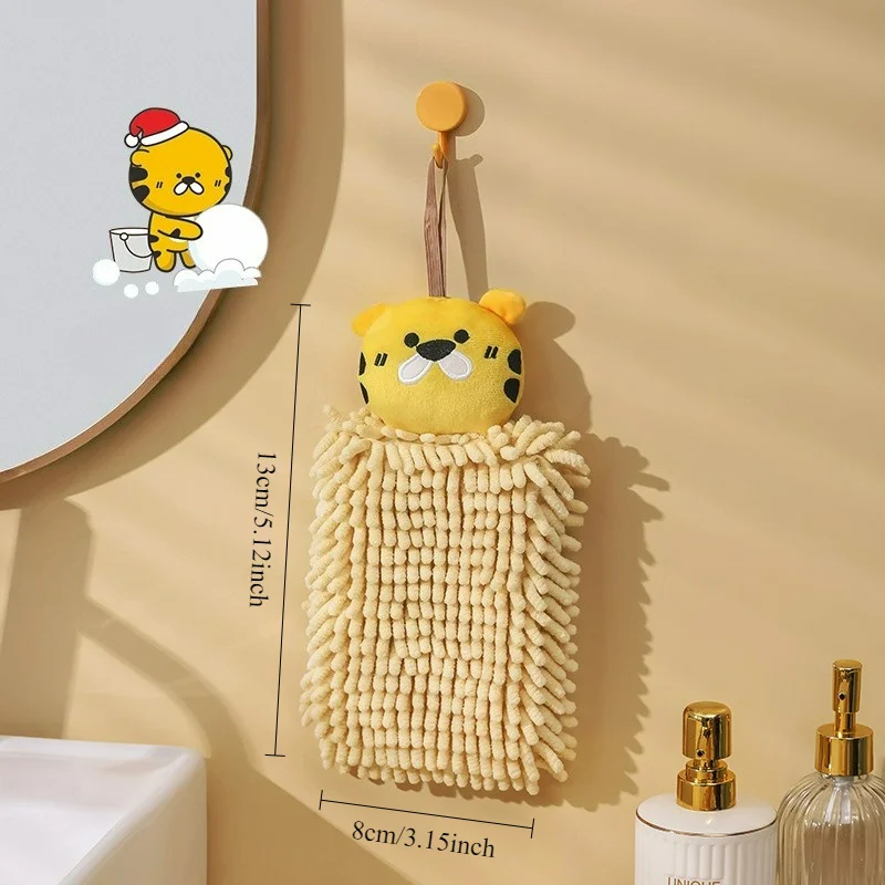 1pc Chenier hand towels, cute hanging hand towels, suitable for hanging in the kitchen and bathroom for convenient hand drying