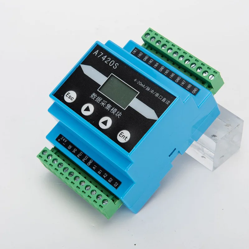 

Data collection module 8-channel 4-20MA display RS485 output control rail emulator