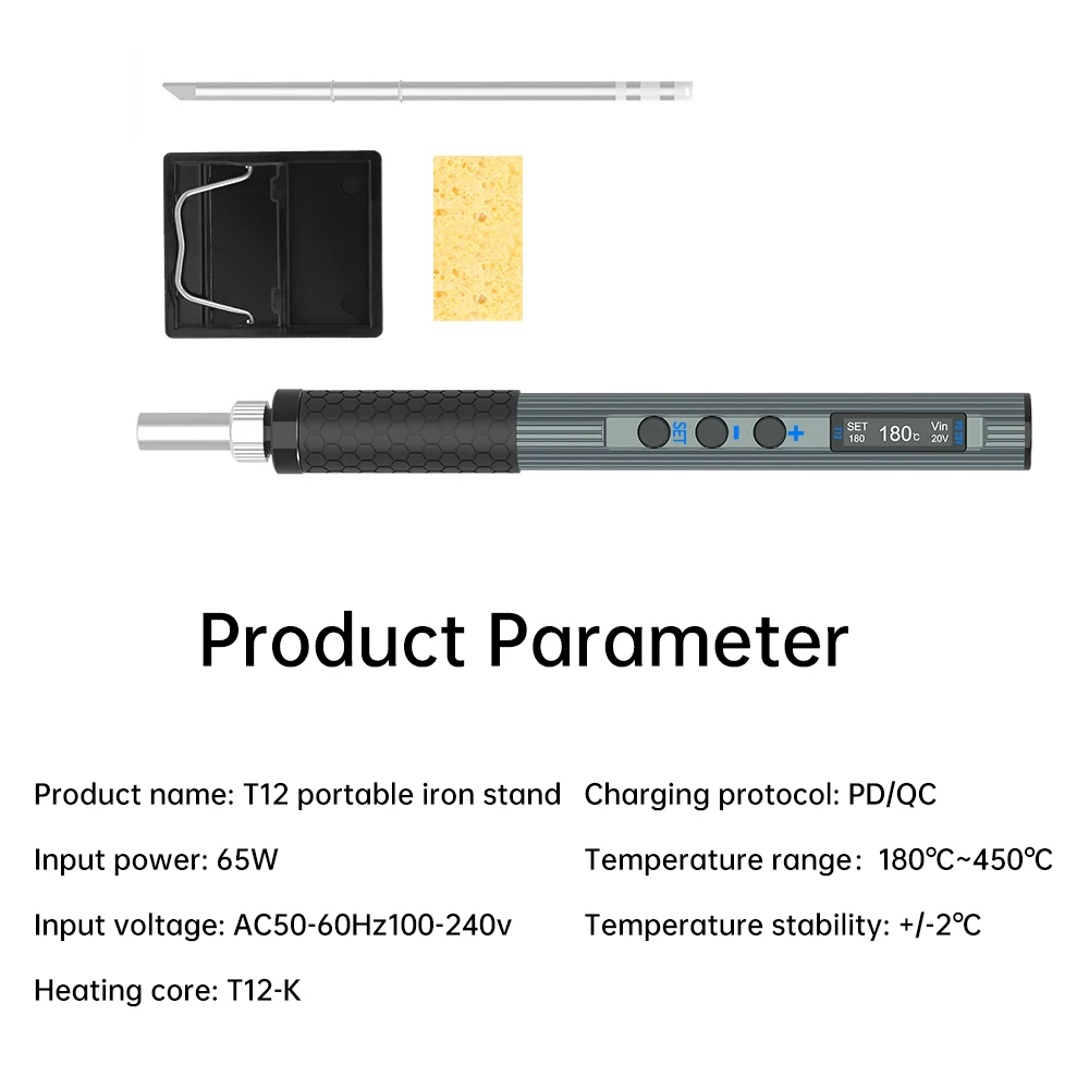 Soldador Digital OLED USB tipo C PD 65W herramienta de estación de soldadura eléctrica de temperatura ajustable