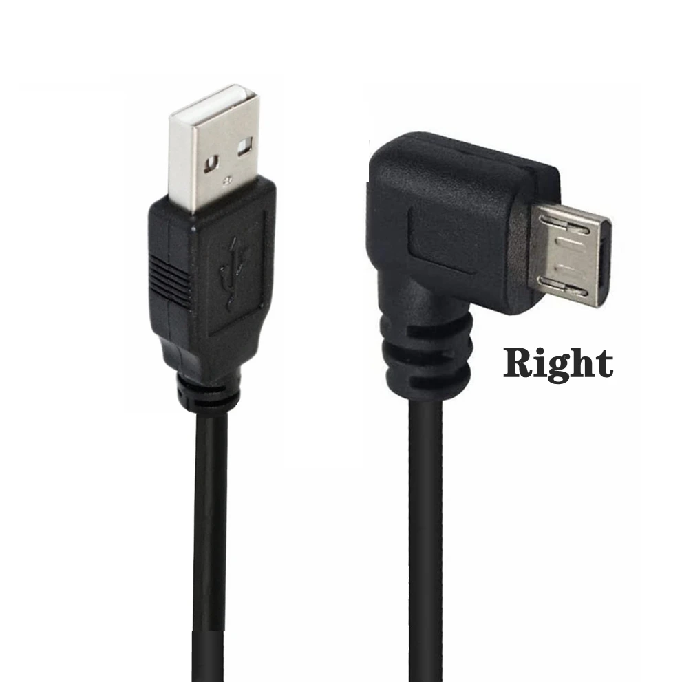 Up Down Left Right Angled 90 Degree Micro USB Male to USB male Data Fast Charge connector Cable 1m 3m 5m for mobile phone Tablet