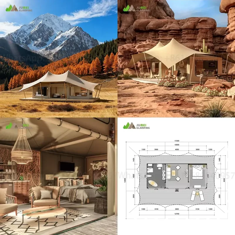 JUMEI Heavy-Duty Large Outdoor Gamping Tents Waterproof Outdoor Family Stretch Tent