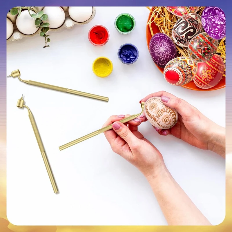Cera quente desenho canetas para artes decorativas, pysanka suprimentos, ovos de páscoa, conjunto de 3