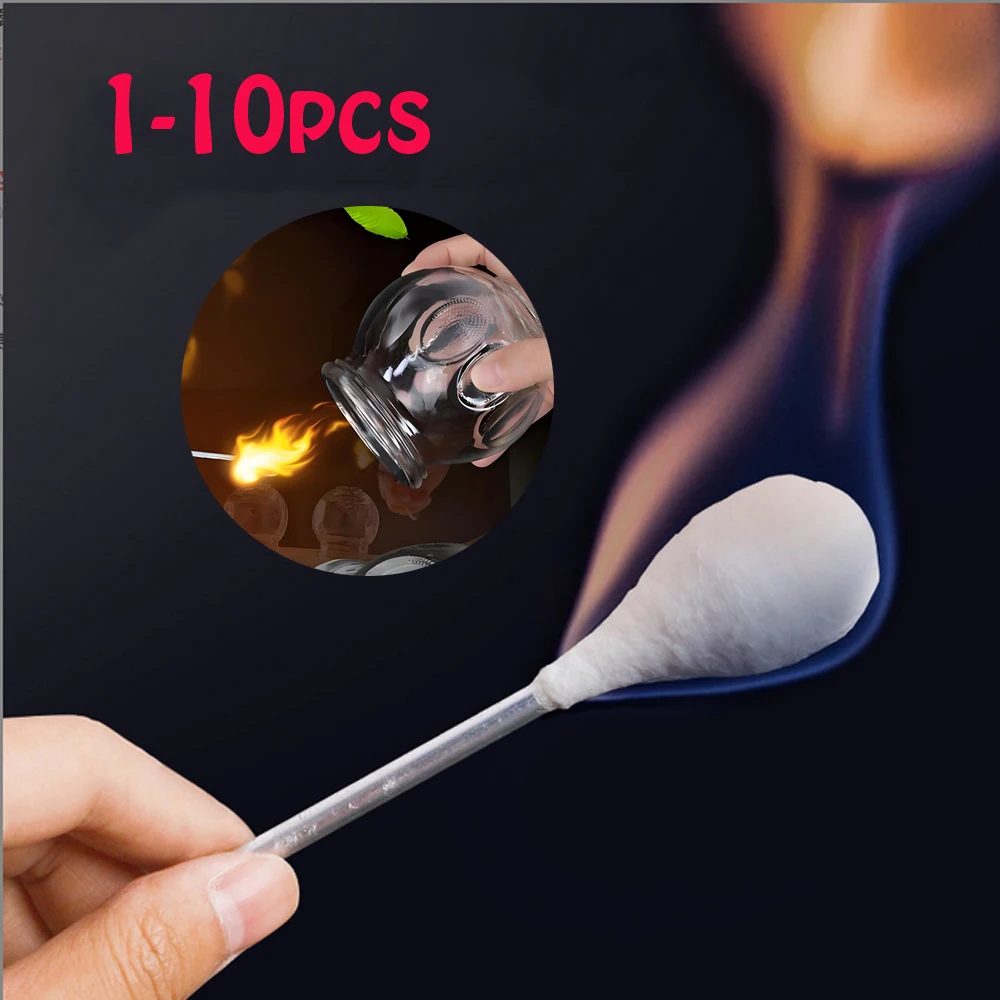 

1-10PCS Massage Vacuum Cupping Alcohol Ignition Stick Cupping Ignition Rod Cotton Stick For Beauty Salon (No Contian Alcohol)