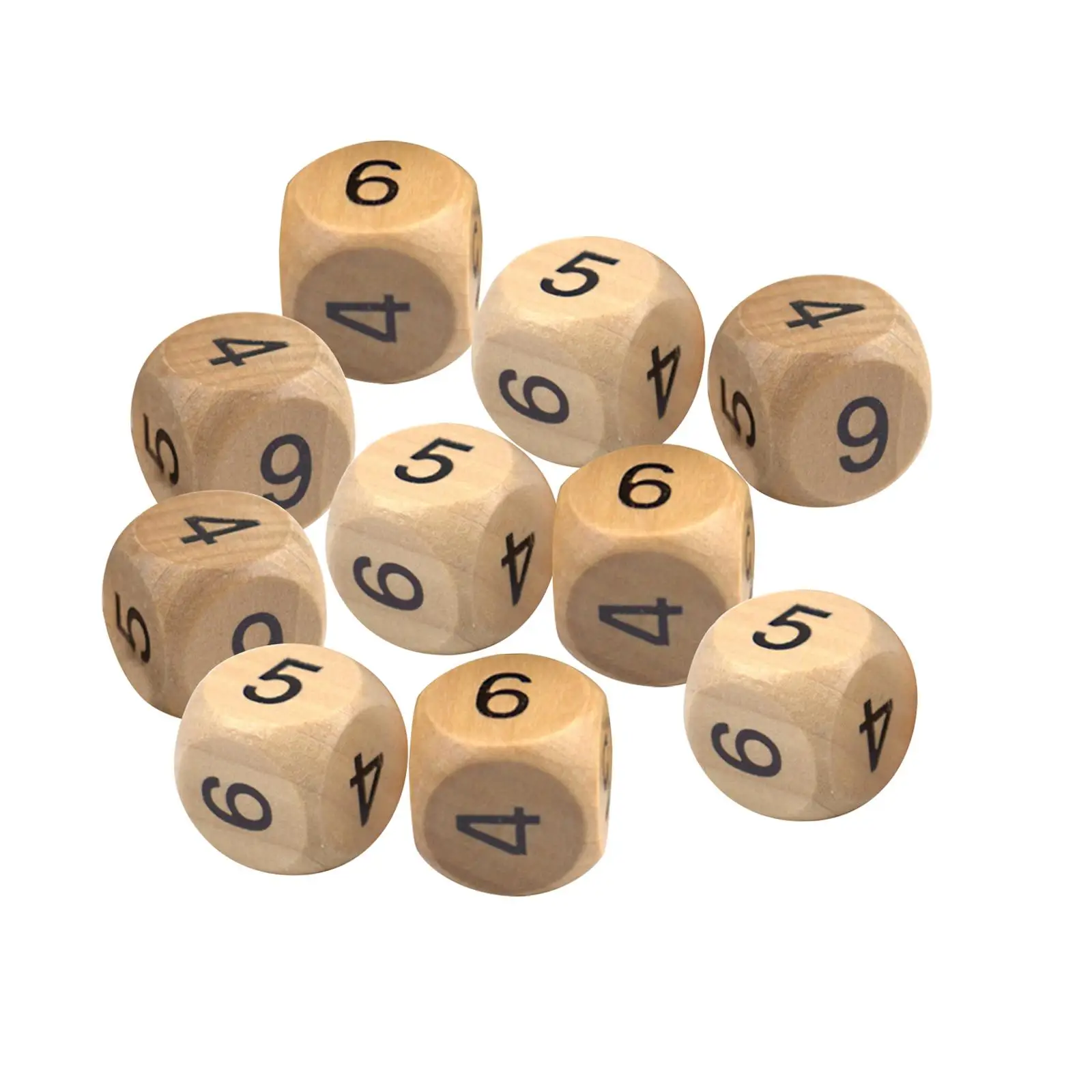 Ręcznie robiony drewniany zestaw wielościennej kości do gier planszowych, edukacyjny, do nauki liczenia.