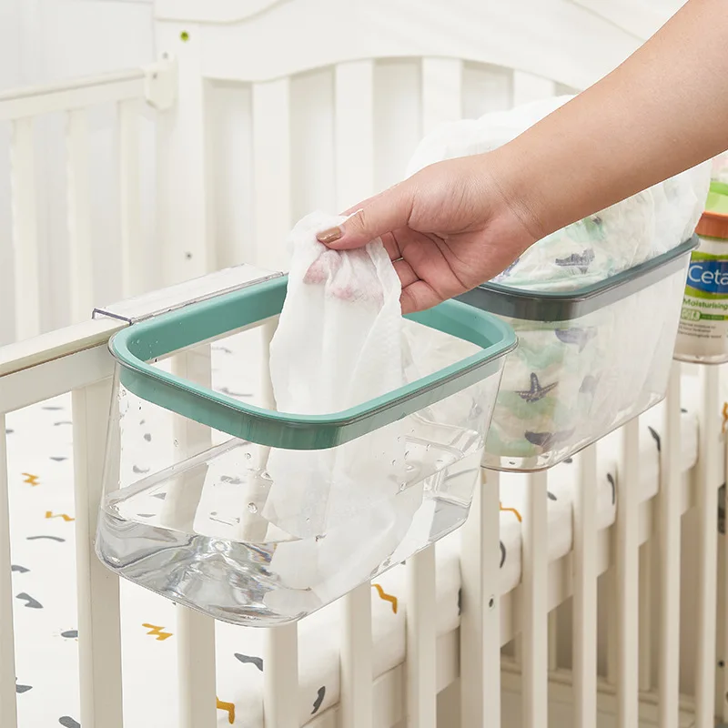 سرير معلق تخزين سلة معلقة السرير تخزين سياج حفاضات زجاجة صندوق تخزين حفاضات الطفل حقيبة للحمل