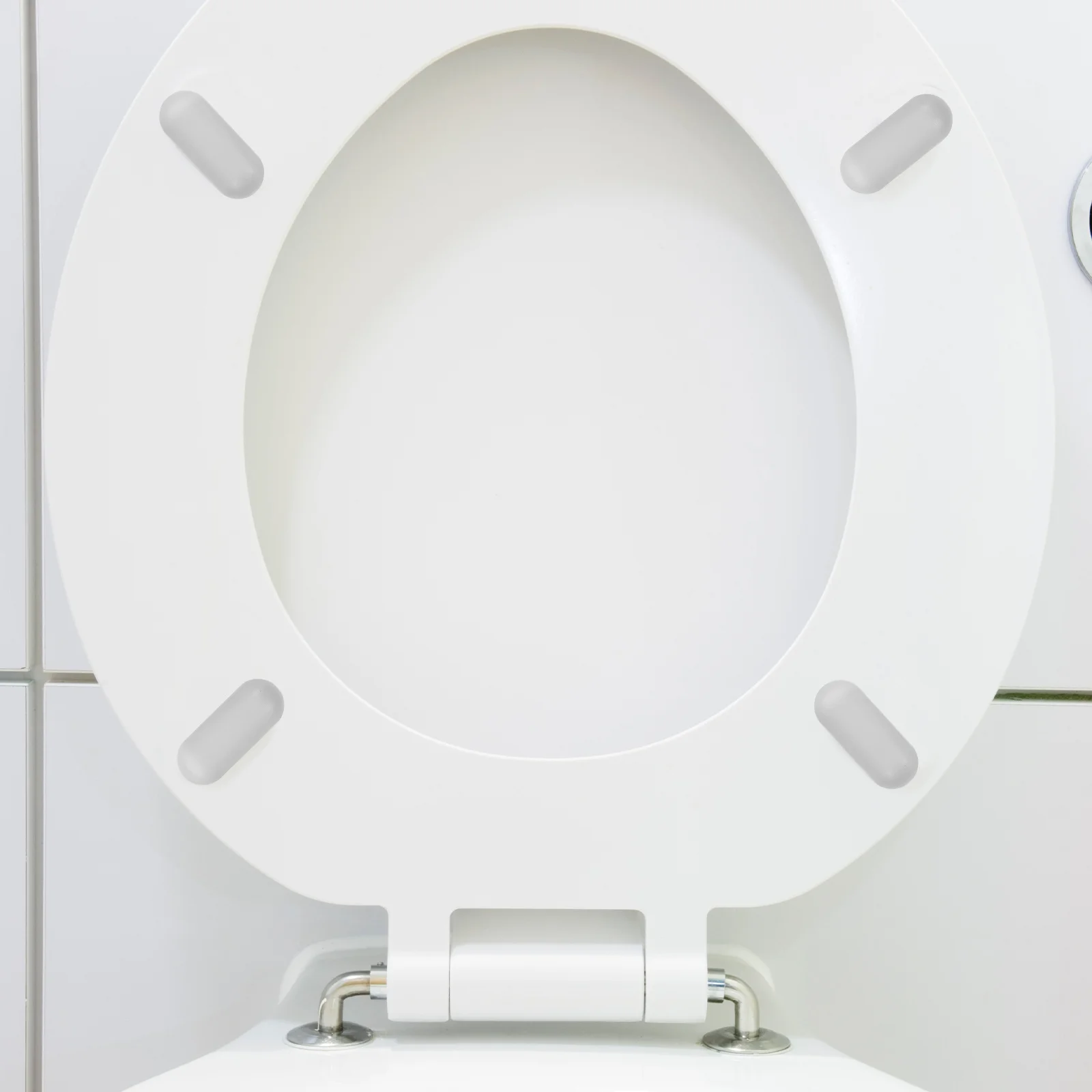 

4pcs Toilet Seat Bumper Plastic Durable Cushioning Pad For Bathroom Use Anti-Slip Protector Spacer Lifter Kit Grey