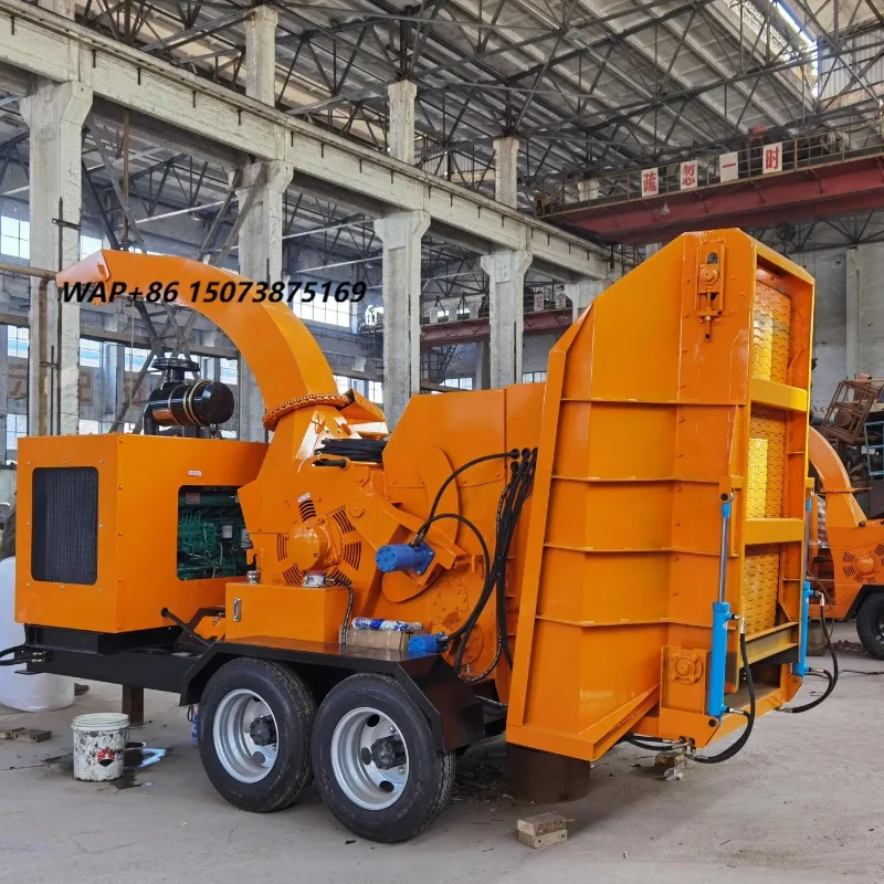 Forestry Tree Hydraulically Wood Chipper Heavy Duty Stump Crusher Remote Control Track Wood Chipper for Logs Processing Onsite