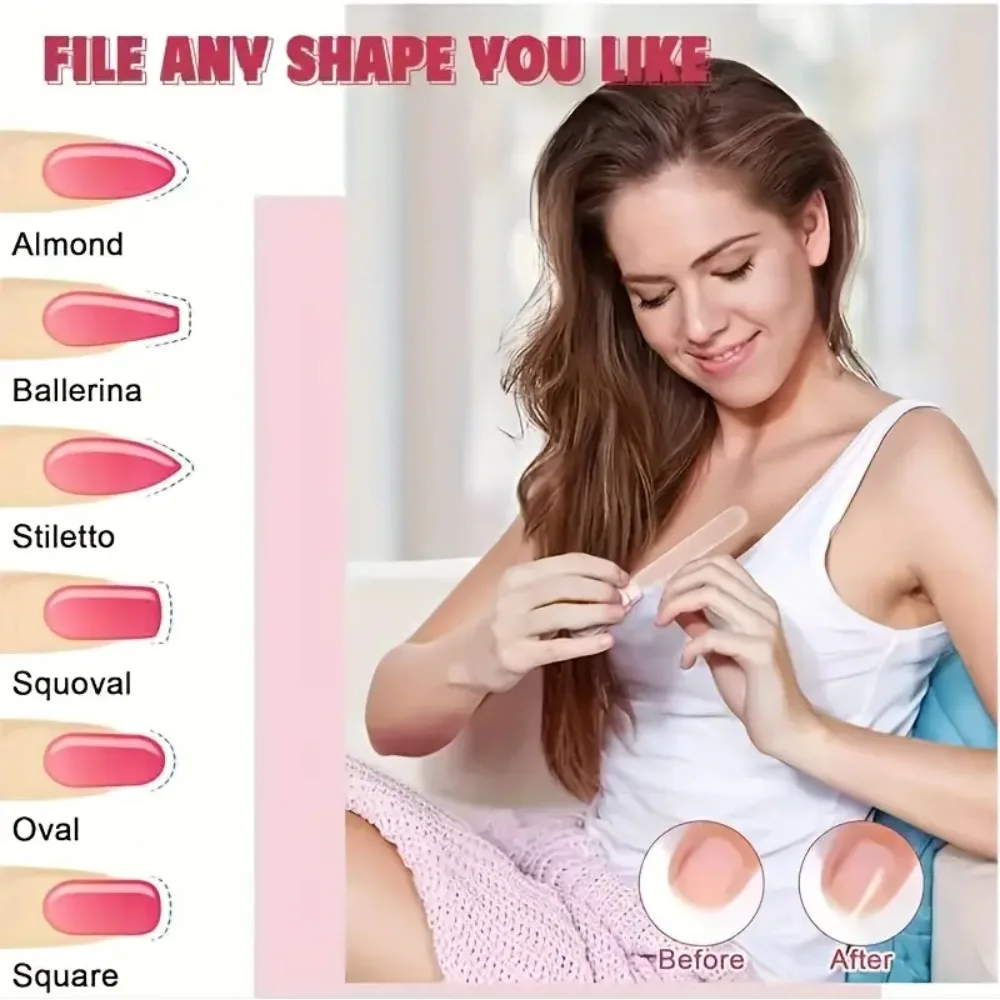 Lima de uñas de cristal dorado rosa, superficie polvo de diamante para uñas naturales y acrílicas, herramienta de manicura reutilizable e inodoro, 1 ud.