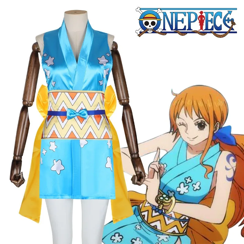 

ONE PIECE Anime Character Nami Cosplay Costumes Kimono Dress Halloween Costumes for Women Vestido Rode Play Suit Clothing Gift