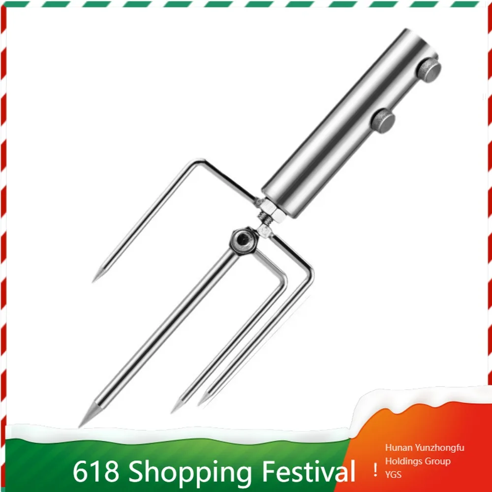 Heavy Duty Stainless Steel Four Prong Umbrella Stake Thickened Wind Resistant Ground Insert For Fishing Beach Parasol