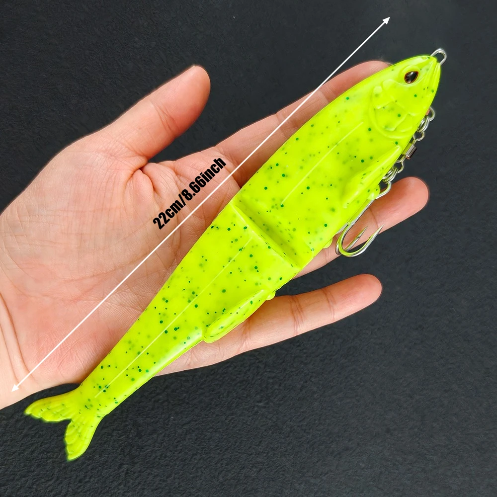 LUREGO 22cm 2-teiliger Premium-Weichköder - Entwickelt für Schwimm- und Spinnangeln, Inklusive Doppelhaken – Detail 2