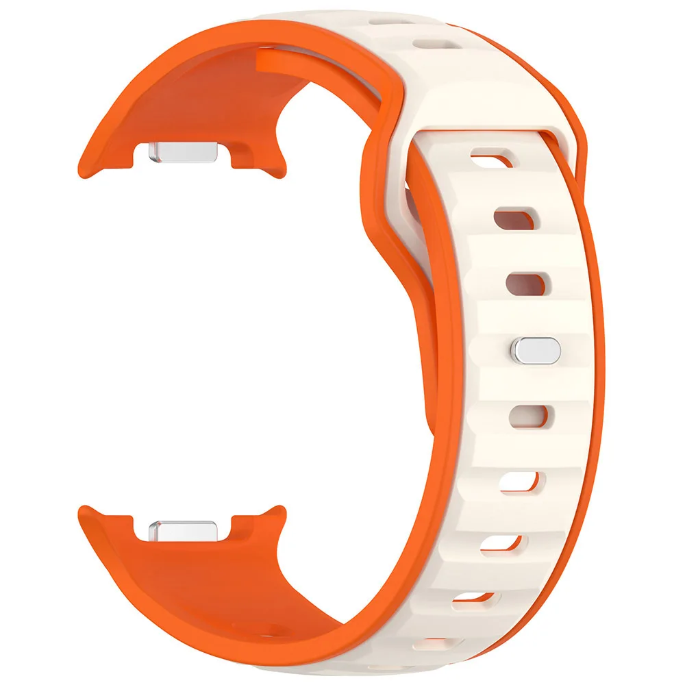 Silikonarmband für Samsung Galaxy Watch 8 40 mm 44 mm/Watch 8 Klassisches, atmungsaktives, zweifarbiges Silikonarmband