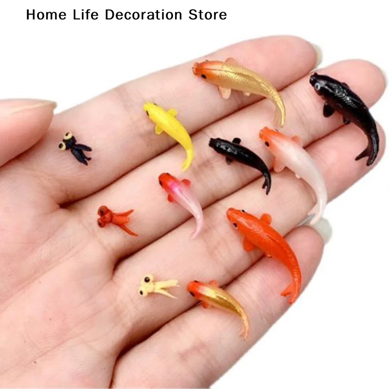 5pcs Miniature Fish Model Doll House Toy Simulation Koi Carp Goldfish Fish Tank Decor Kids Toy House Micro Landscape Ornament