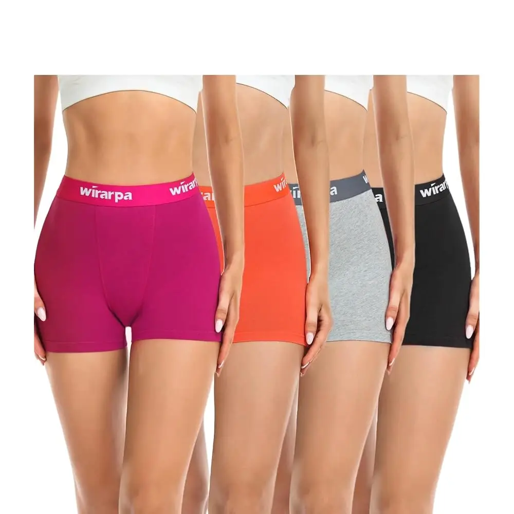 

Женские хлопковые трусы-боксеры, шорты-боксеры, 3 дюйма по внутреннему шву, 4 штуки в упаковке