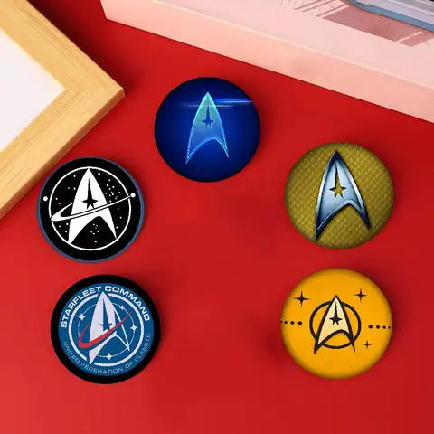 S-Star Treks Soft Button Pin Round Metal Badge Lapel Pin Parts Gift Friends Kid Jewelry