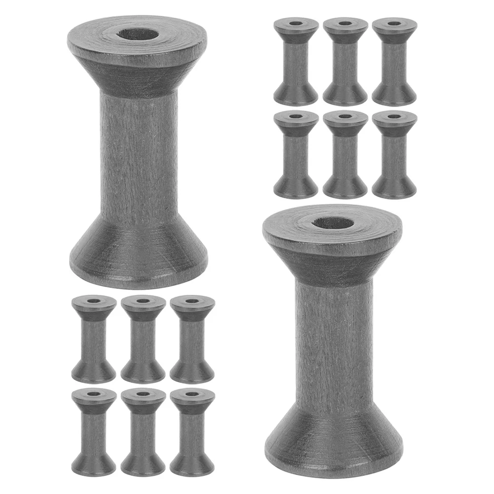 

15Pcs Wooden Thread Spools for Crafts Empty Bobbins Sewing Yarn Wire Weaving Ribbon Storage Organizer Wood Spool