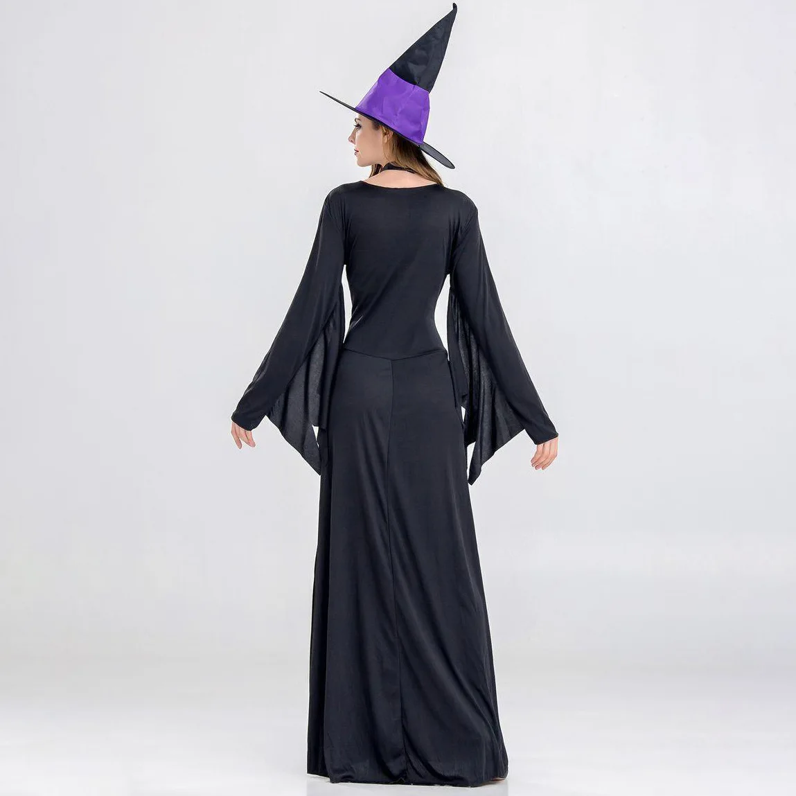 Traje de bruxa roxo dr orm palco desempenho bola masquerade roupa feminina loween