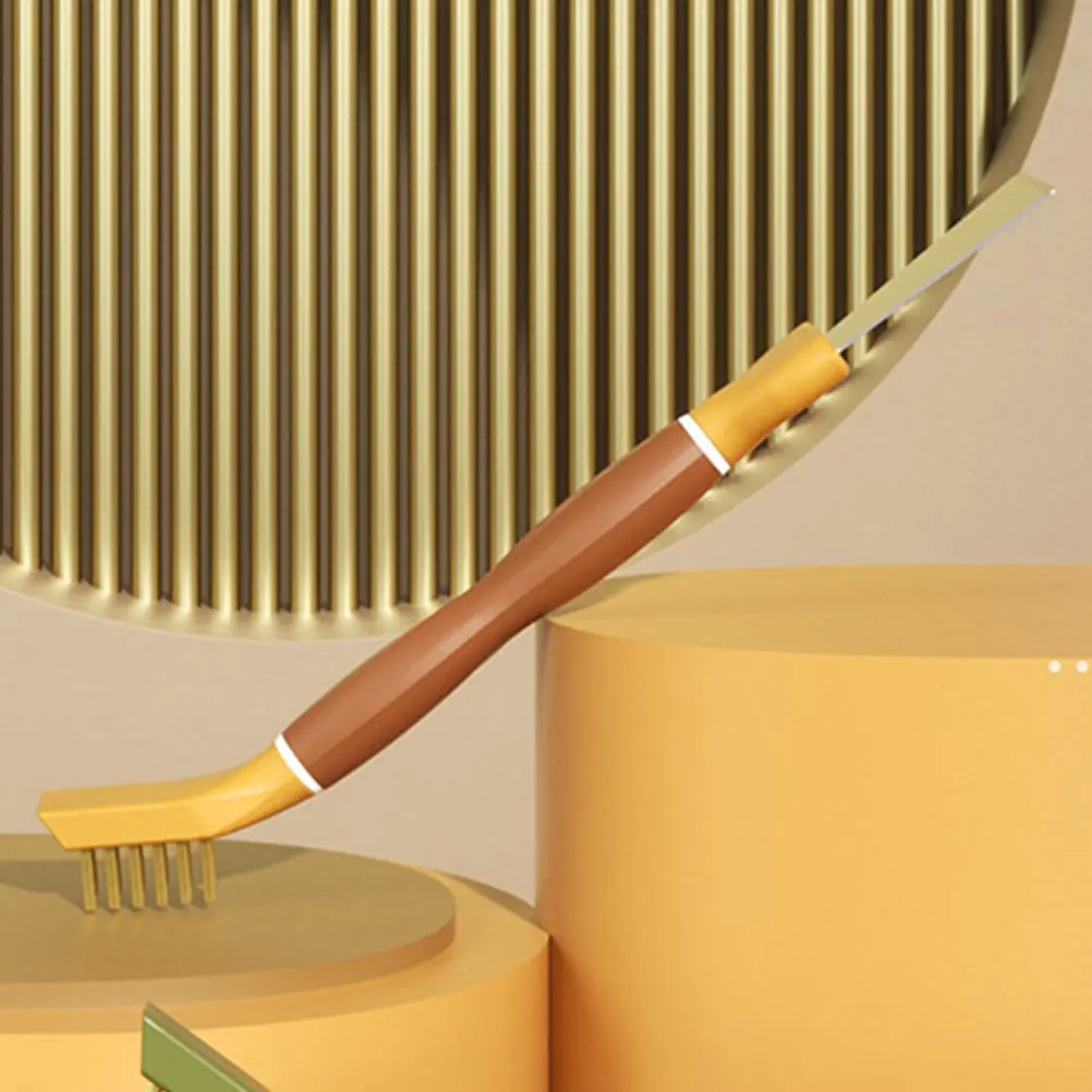 Multi-Function Double-Headed Cleaning Brush for Gas Stove Cooktop Ceramic Tiles Window Grooves Kitchen Bathroom Hard-to-Reach