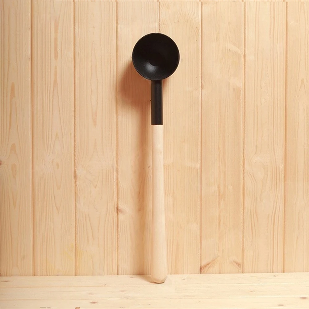 Relaxation Ritual 43x10x6cm Aluminum Sauna Ladle Aluminum Ladle With Wooden Handle Sauna Accessory Home Sauna Tool