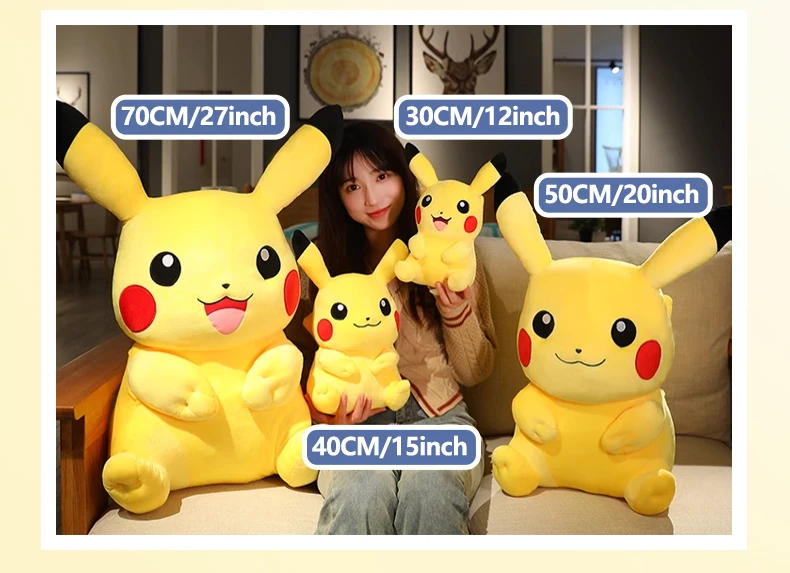 Pokemon Kawaii Pikachu Niedliche Stofftiere Hochwertiges Anime-Wurfkissen Geburtstag Weihnachtsgeschenk für Kinder Freunde Jungen Mädchen – Detail 7