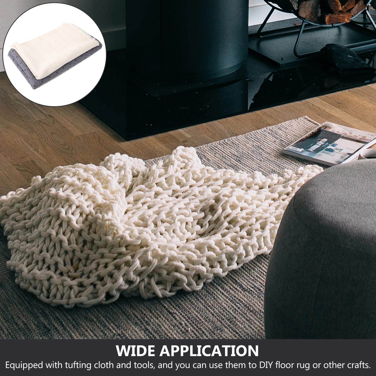 

Tufting Cloth Set 180x100cm Anti Slip Backing Fabric 150x100cm Yellow Thread Tufted Rug Kit Carpet Fabric DIY Craft