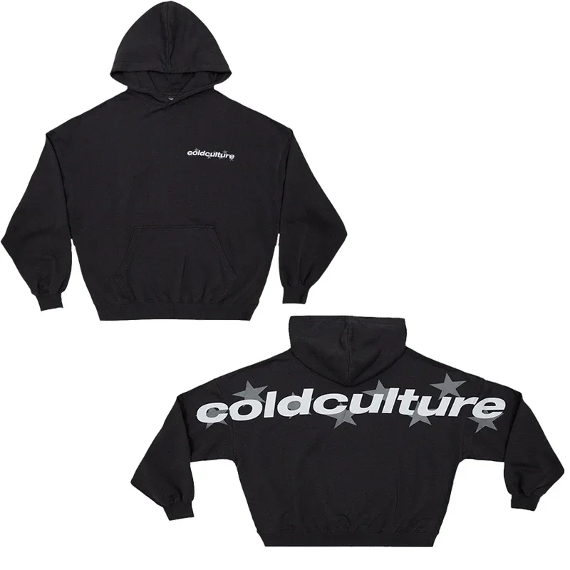 Cold Culture Logo Latest Edition Double-sided Print Men's Sports Hoodie Brother Gothic Oversized T-shirt Street Top Y2k Clothes