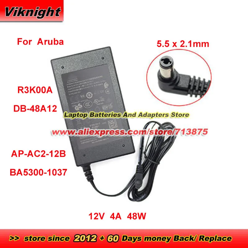 

New genuine R3K00A 12V 4A 48W AC Adapter for 5300-1037 AP-AC2-12B DB-48A12 5.5 x 2.1mm tip charger