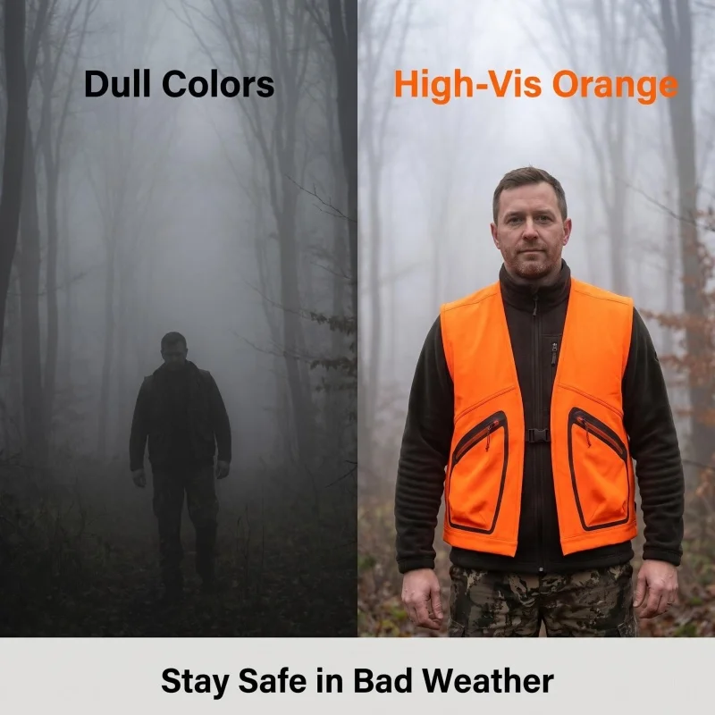 Men's Safety Vest for Hunting Vest High Visibility Reflective Safety Gear for Outdoor Sports - view 4