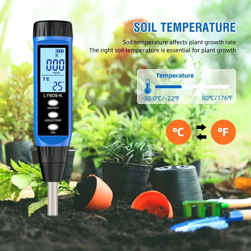 Picture 7: Multifunctional Soil Nutrient Meter Soil Fertility Analyzer Potassium/Phosphorus/Nitrogen Temperature Tester for Gardens Orchard