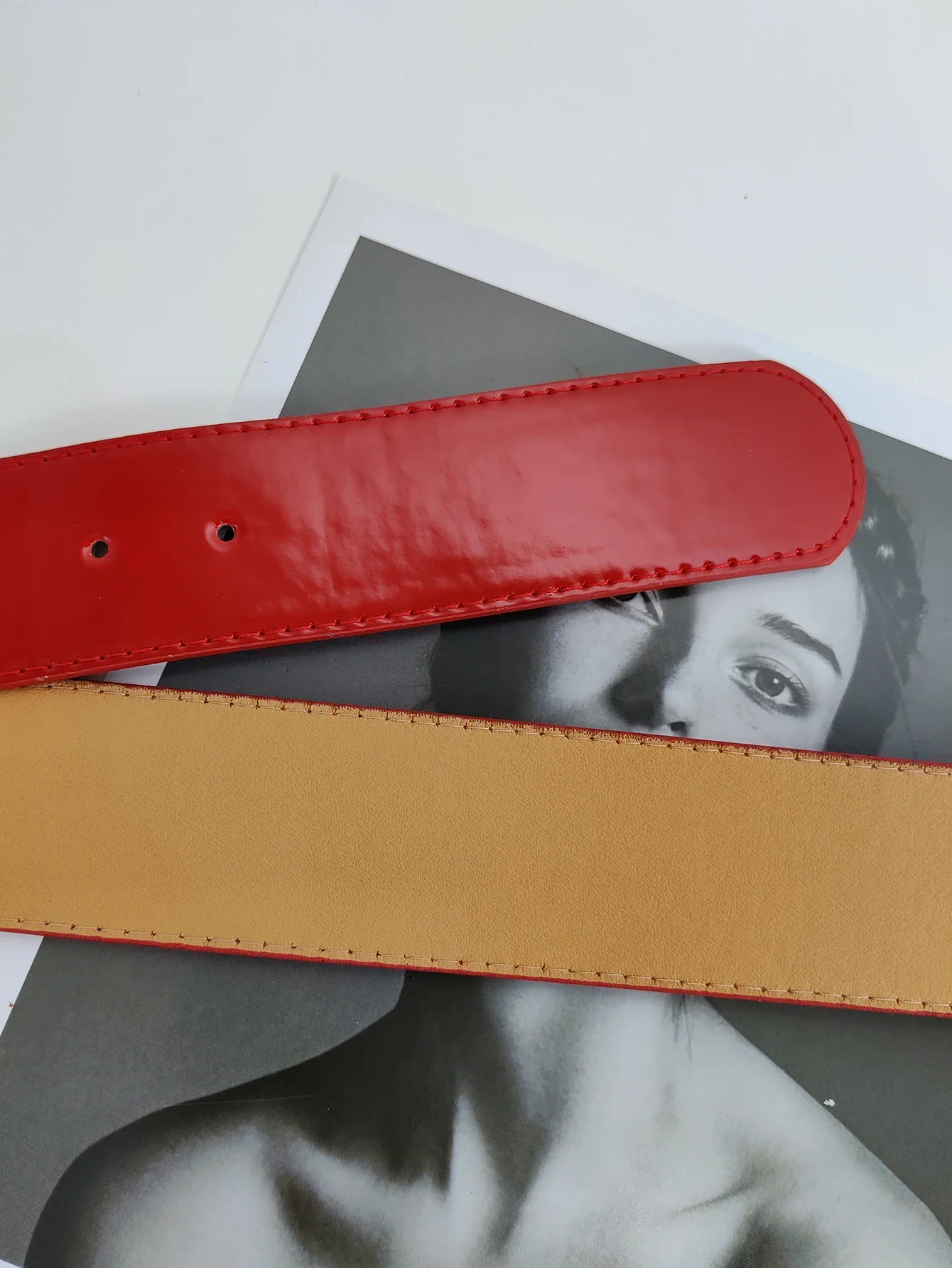 AAA137Designer Für Frauen Hohe Qualität Patent Leder Weibliche Gürtel Schwarz Korsett Gürtel 5cm Bund Rot Weiß Quadratischen Mund mode – Detail 10
