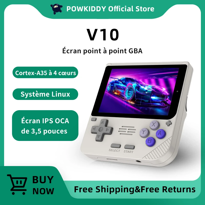 Новая портативная игровая консоль POWKIDDY V10 3,5 дюймов 480*320 IPS OCA полноэкранный Ретро Opendinglinux Handhelds дешевые детские подарки