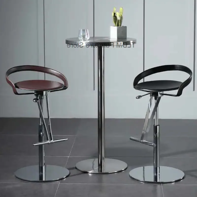 Bar High Luxury Metal Lift Craft Island Chair Stool Home Rotatable Light Table Dining Chair Bar Chair Reception Bars Stool
