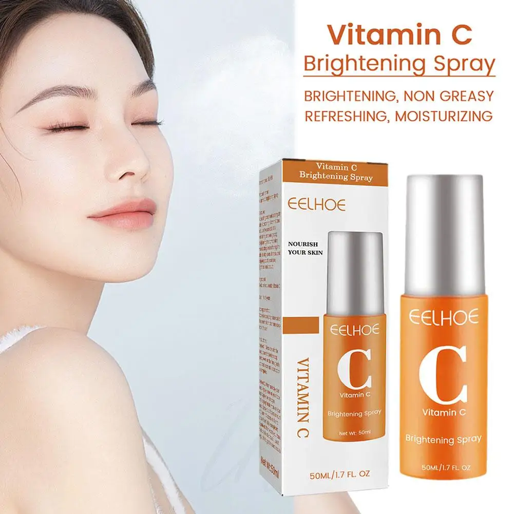 50ml Vitamin C Brightening Spray Mist Green Relieve Nourishing Redness Anti-wrinkle Moisturizing Portable Whitening N0a5