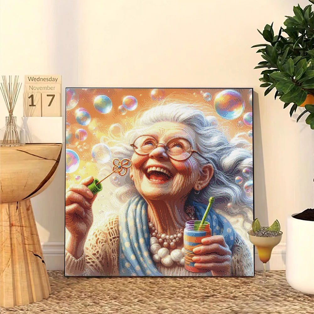 Diamond Art Painting Grandma Picture of Rhinestones 5D DIY Mosaic Old Lady New Collection Home Decoration Craft Kit