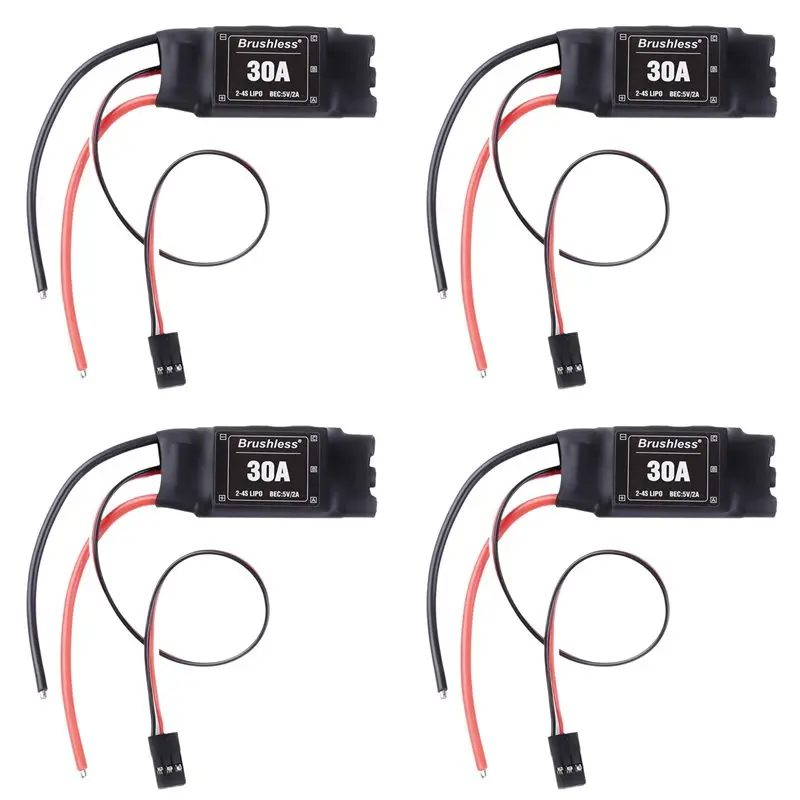 [Todaybuy】 4X XXD Brushless 30A ESC 2-4S Electric Speed Controller With 5V 2A BEC For RC Multicopter Helicopter Airplane Short-L