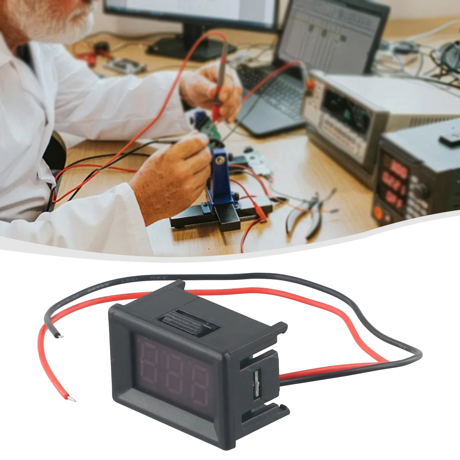 새로운 실용적인 LED 전압 테이블 전압 테이블 LED 디지털 빨간색 전압계 DC 전압 테이블 DC4.5-30V DSN-DVML-368K