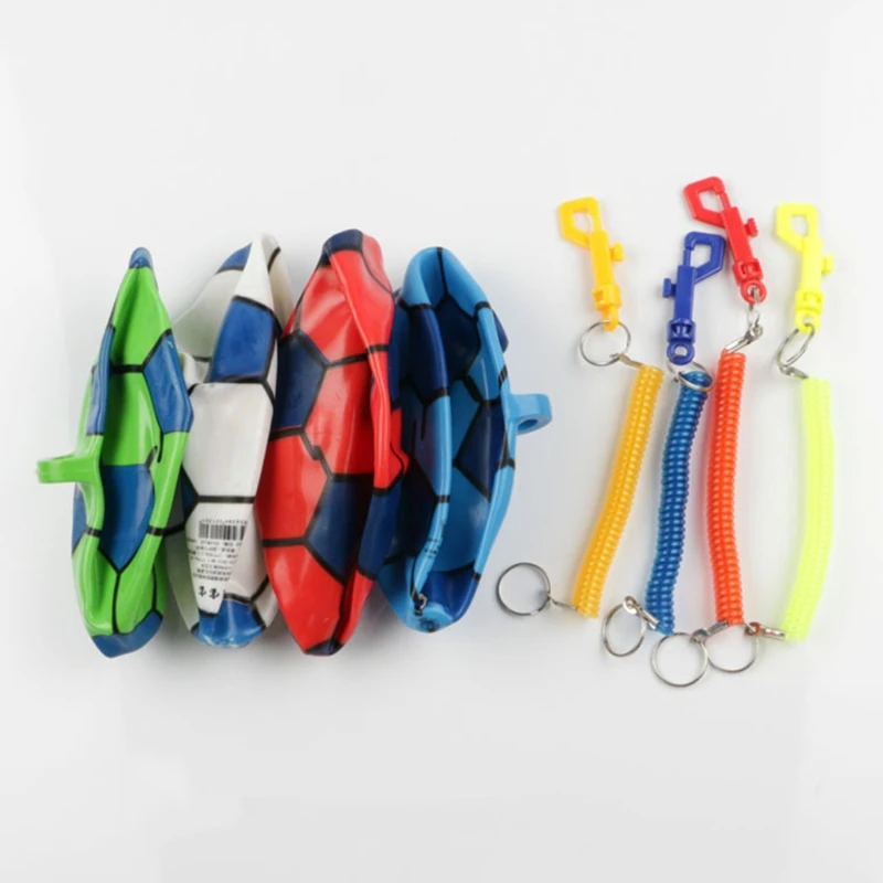 Q0KB Rubber Inflatable Football Funny Soccer Ball Toy with String Realistic Rubber Soccer Game Gift for Families Activity Toy