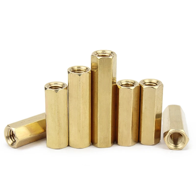 M2 M2.5 M3 M4 M5 M6 Copper Brass Double Pass Hex Standoff Board Pillar Hexagon Thread PCB Motherboard Spacer Nut Hollow Column