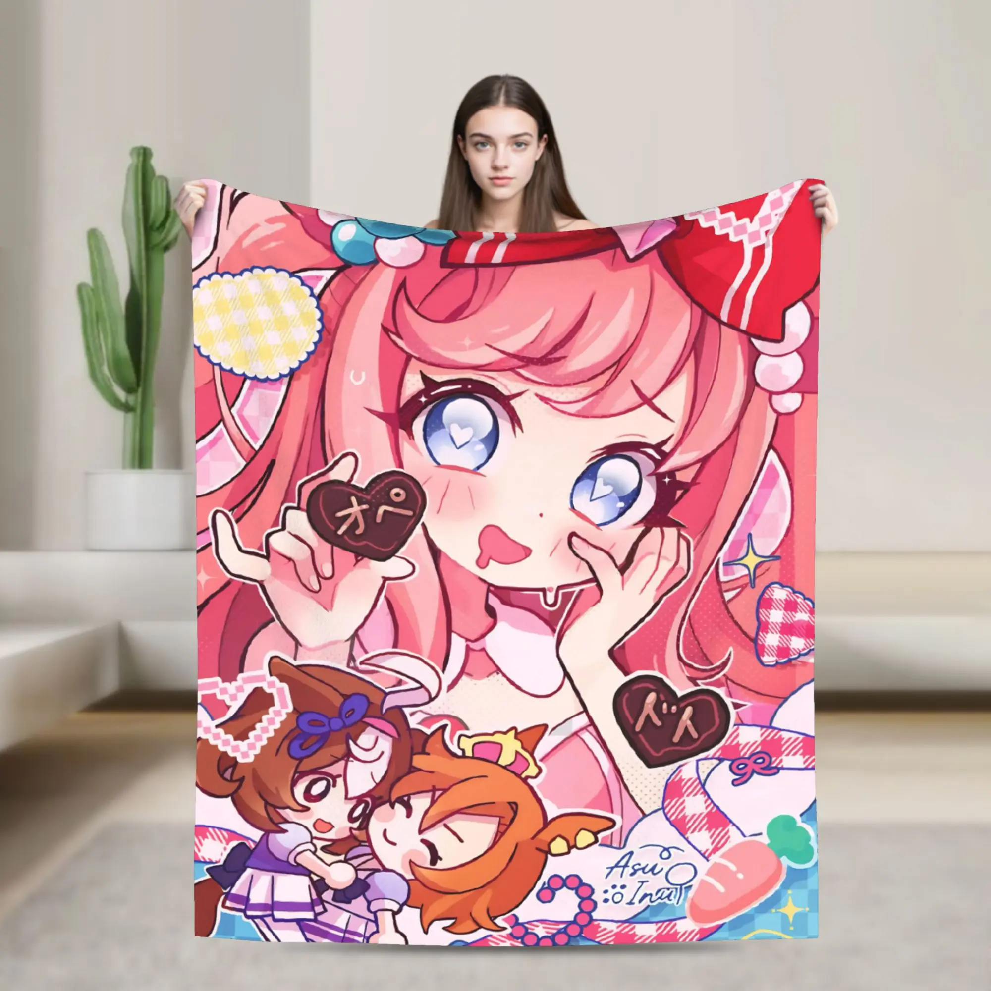 Umamusume Pretty Derby Cartoon Blanket Coral Fleece Plush Summer  Breathable Ultra-Soft Throw Blanket for Bed Outdoor Bedspreads