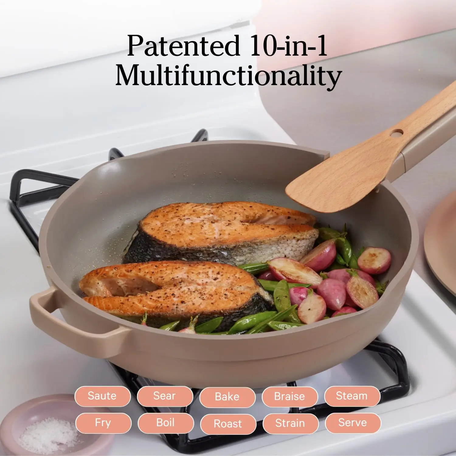 Large 12.5-Inch Nonstick, Toxin-Free Ceramic Cookware | Versatile Frying Pan, Skillet, Saute | Stay-Cool Handle | Oven Safe