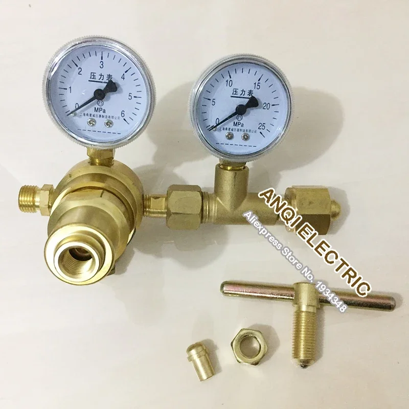 Nitrogen G5/8'' high pressure reducer gas regulator valve pressure gauge 6 * 25MPA