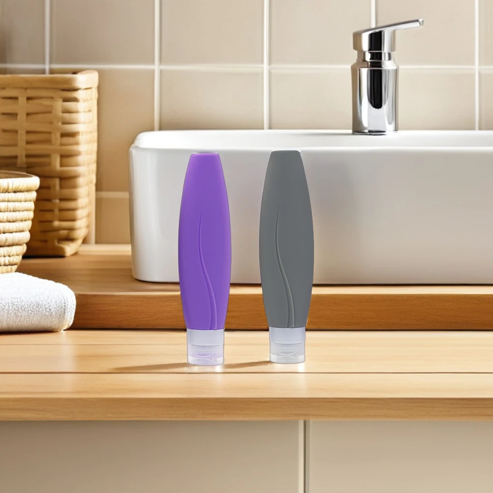

5pcs 150Ml Silicone Travel Toiletry Bottles Leakproof Portable Refillable Containers For Shampoo Conditioner Lotion Body