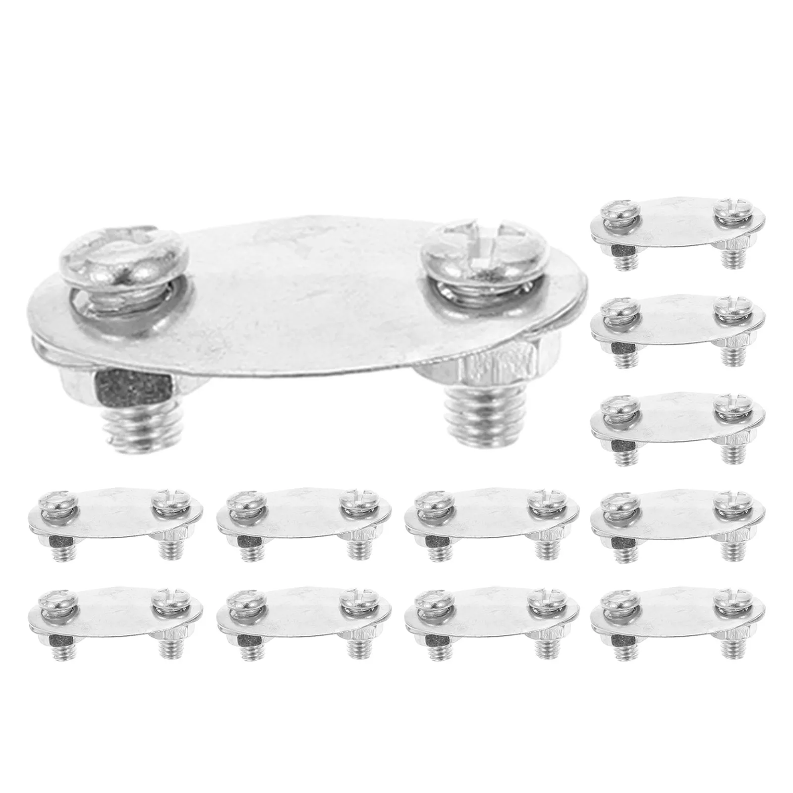 

12Pcs Bike Mudguard Clamp Plate Heavy Duty Metal Fender Fixing Bracket with Screws Nuts for Commuting Outdoor Cycling Gear