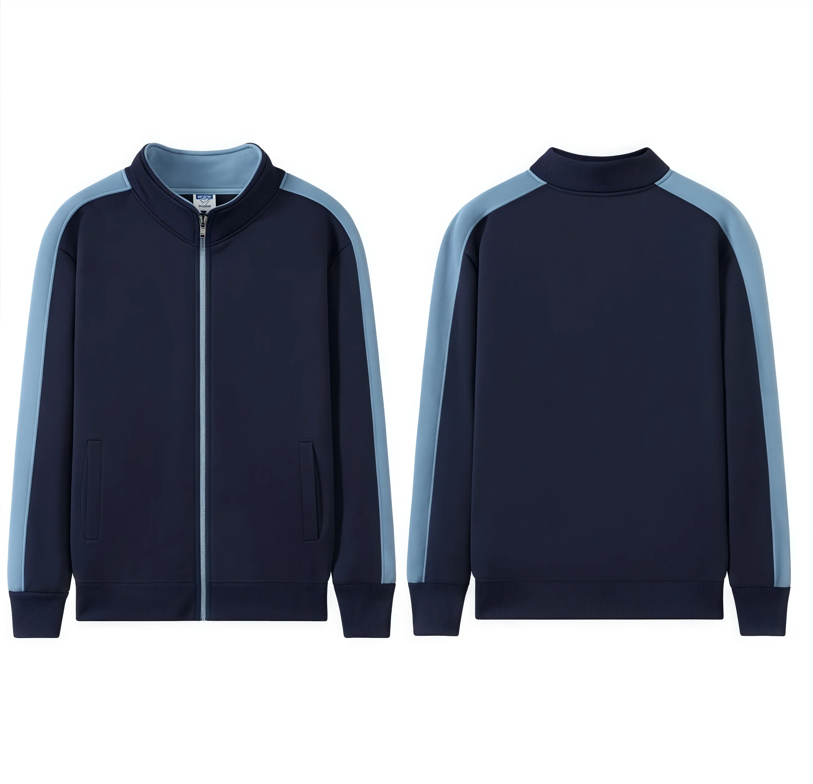 Autumn and winter casual fleece zipper cardigan stand-up collar sweatshirt custom-made work clothes with printed logo