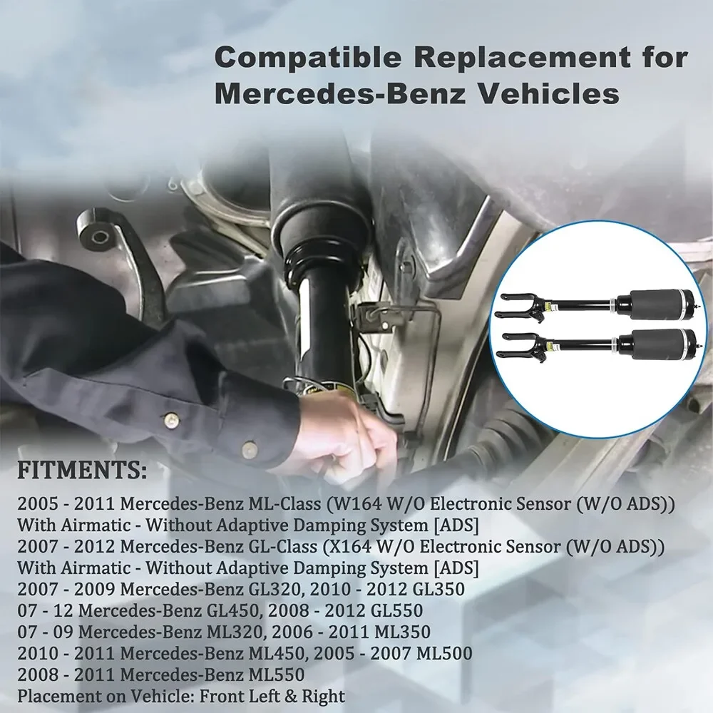 1643204613 1643205813 1643204513 2 pièces jambe de force de Suspension pneumatique avant gauche + droite pour 2007-2012 Mercedes Benz GL450 SA-1039