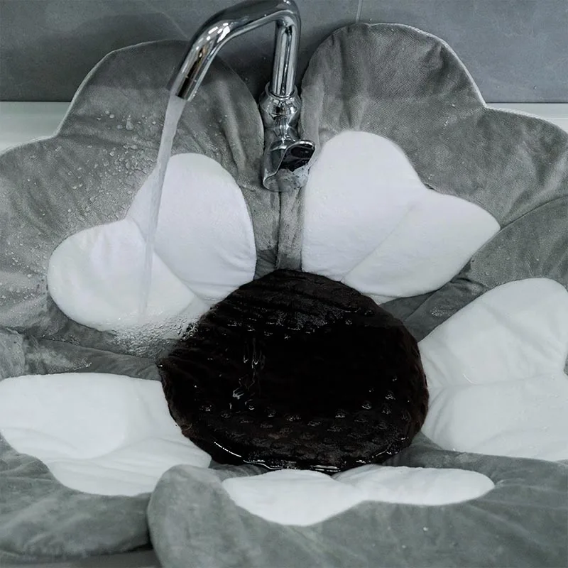 سجادة حمام جديدة على شكل زهرة لعام 2025 مع مقعد بأربعة بتلات، سجادة حمام للأطفال على شكل عباد الشمس، سجادة تسلق للأطفال متعددة الوظائف على شكل زهرة