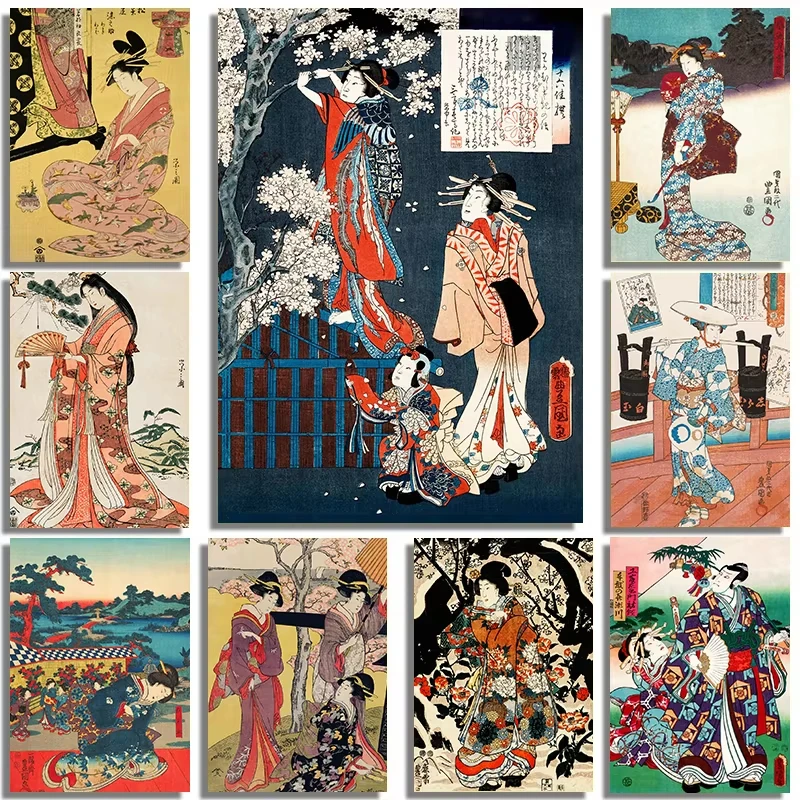 DIY Diamond Painting Kit Traditional Japanese Performance Character Mosaic Rhinestone Wall Decor Home Gift Set for Adults