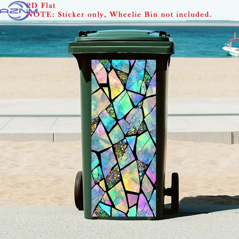 1pc Glossy Self-Adhesive Multicolor Mosaic Wall Stickers - Vibrant Geometric PVC Tile Decals with Iridescent Shimmering Colors