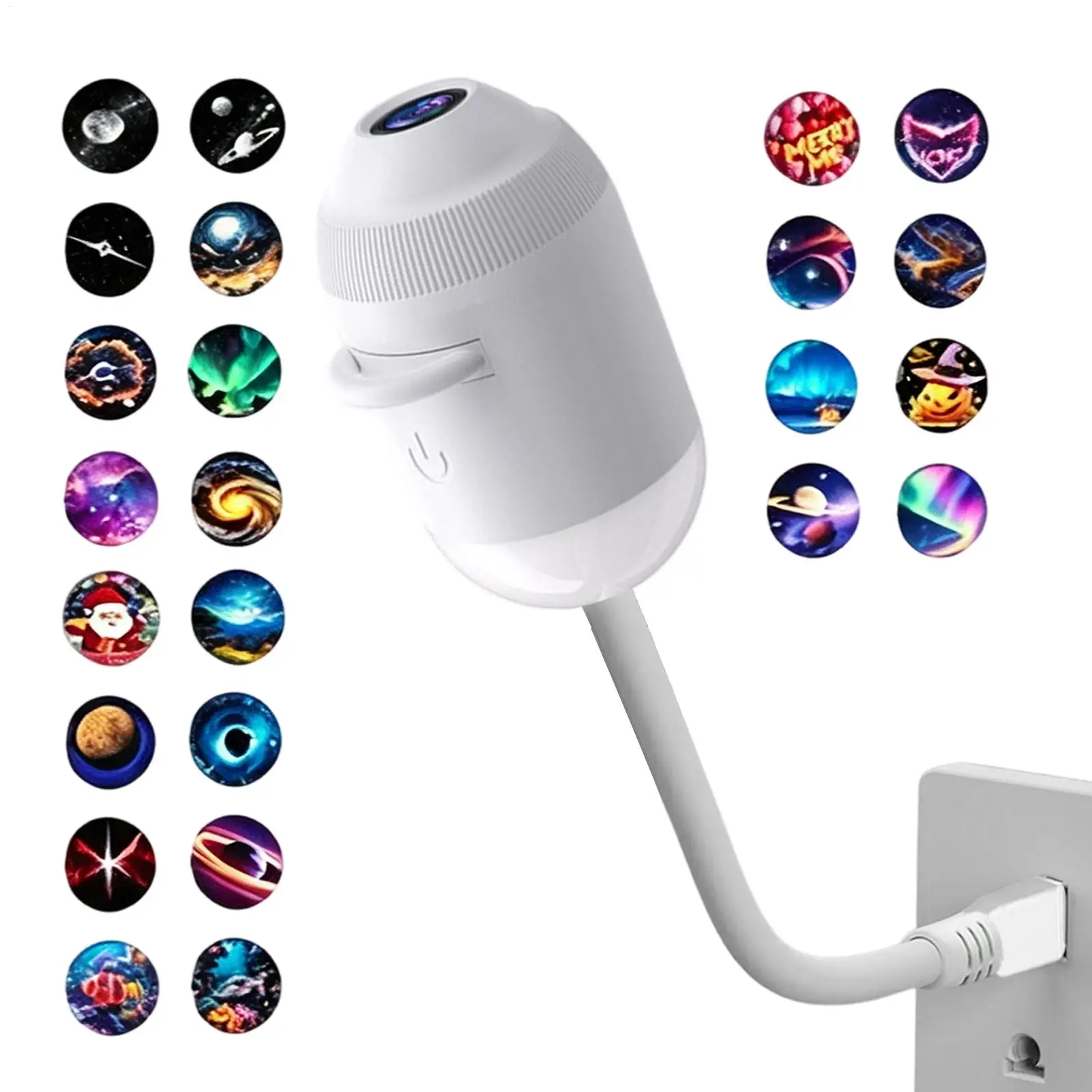 Galaxy Projector Night Light USB Light 360 Degree Rotating Galaxy Lamp Projector with 24 Film Slides for Car Home Party Living
