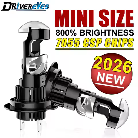 2PCS H7 H4 H11 LED Headlight H9 9005 HB3 9006 HB4 H8 9012 HIR2 Mini Lens Projector 1:1 Mini Wireless Plug&amp;Play Fog Lights 6000K